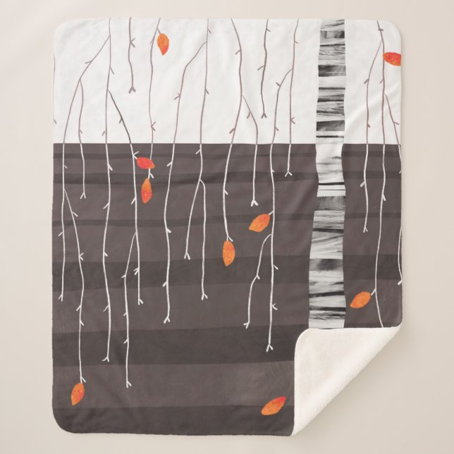 Manta Sherpa Arte del árbol del paisaje invernal (Anverso)