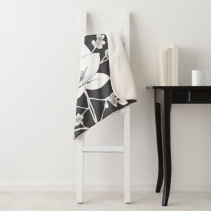 Manta Sherpa Arte elegante de la línea Magnolia - Floral Minima