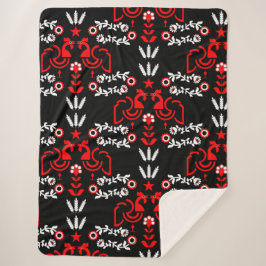 Manta Sherpa Arte folclórico escandinavo de Cockerel