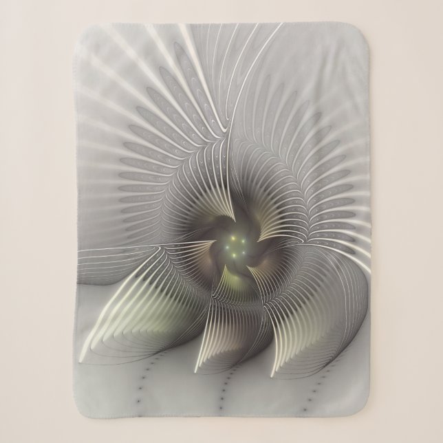 Manta Sherpa Arte fractal de forma 3D abstracta moderna (Anverso)