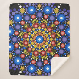 Manta Sherpa Arte Fractal Floral Dotado Retro Mandala