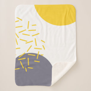 Manta Sherpa Arte geométrico amarillo, fresco, moderno y de mod