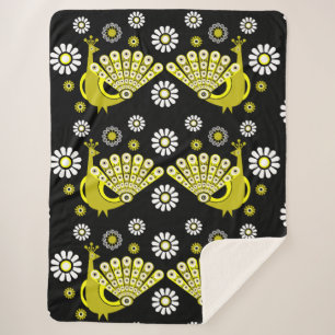 Manta Sherpa Arte gráfico de pavos reales