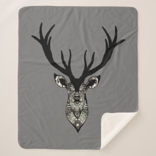Manta Sherpa Arte gráfico masculino Stag Deer Animal Wildlife