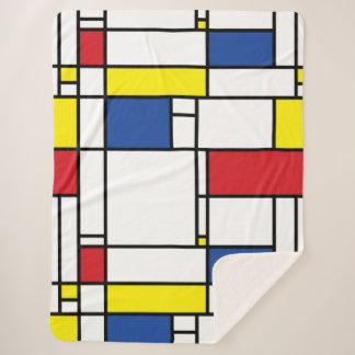 Manta Sherpa Arte Moderno De Stijl Geométrico Minimalista Mondr