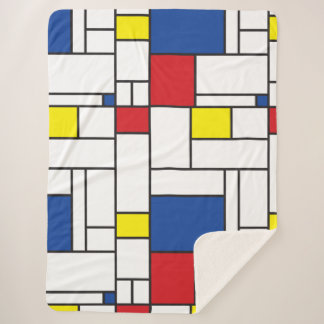 Manta Sherpa Arte Moderno De Stijl Geométrico Minimalista Mondr