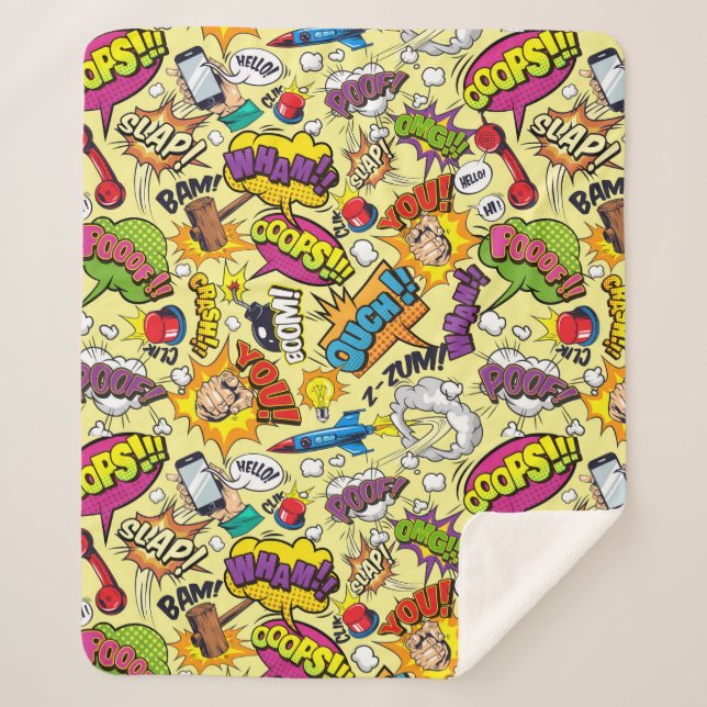 Manta Sherpa Arte pop (Anverso)