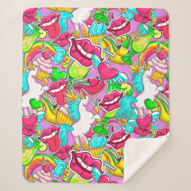 Manta Sherpa Arte pop (Anverso)