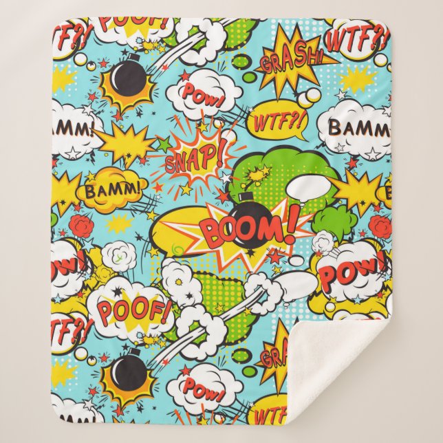 Manta Sherpa Arte pop (Anverso)