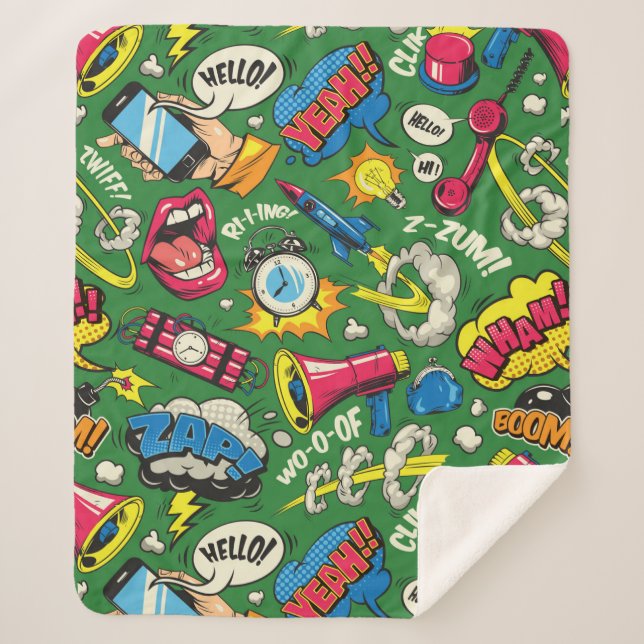 Manta Sherpa Arte pop (Anverso)