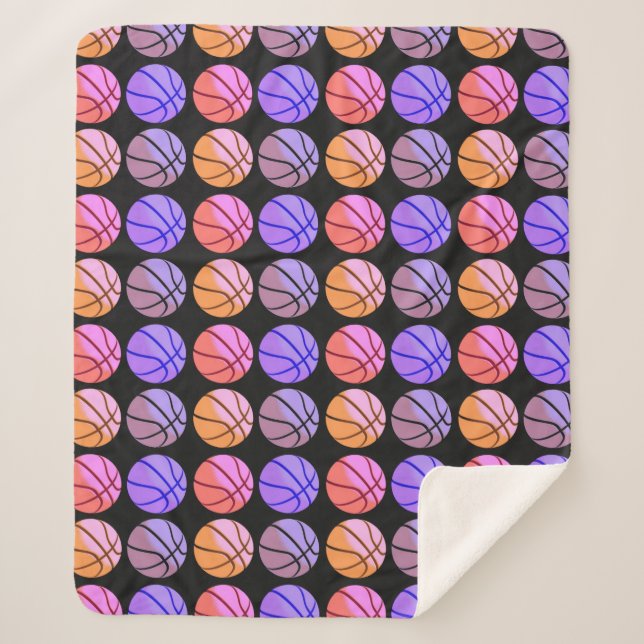 Manta Sherpa Arte Pop Baloncesto (Anverso)