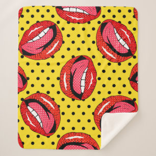 Manta Sherpa Arte pop retro: insignias de parches para Personal
