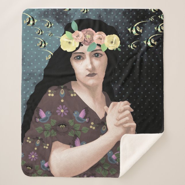Manta Sherpa arte retrato (Anverso)