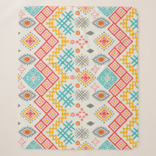 Manta Sherpa Arte tribal: huella geométrica boho.