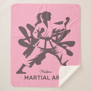 Manta Sherpa Artes Marciales de Nombre, Texto y Color Personali