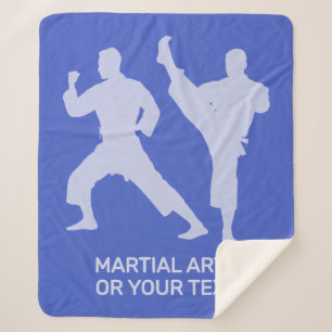 Manta Sherpa Artes Marciales de Texto y Color Personalizados