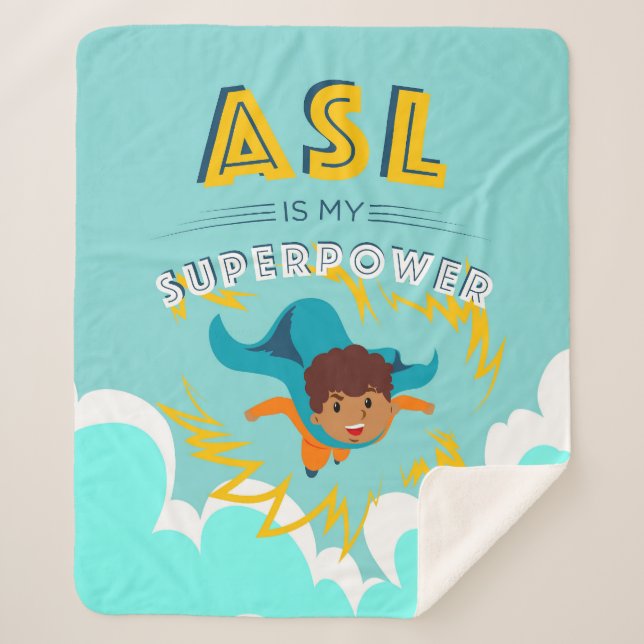 Manta Sherpa ASL es mi superpotencia (Anverso)