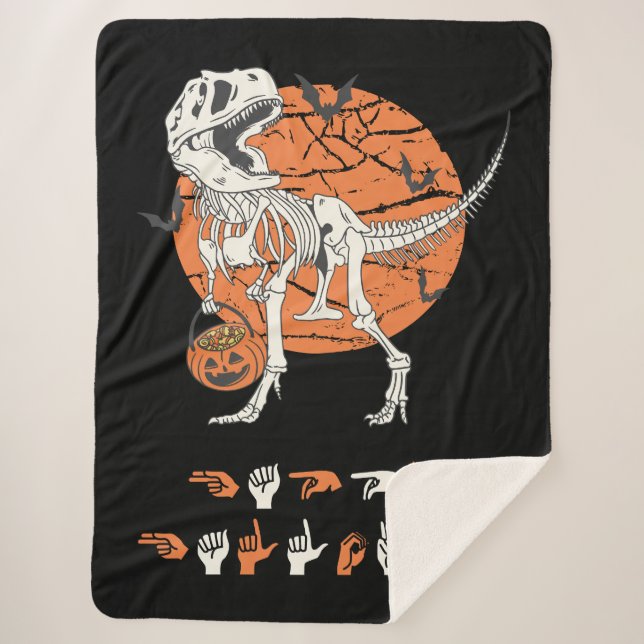 Manta Sherpa ASL Happy Halloween III - Temporada de fantasía (Anverso)