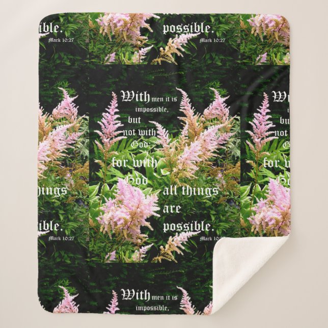 Manta Sherpa Astilbe con Mark 10:27 (Anverso)