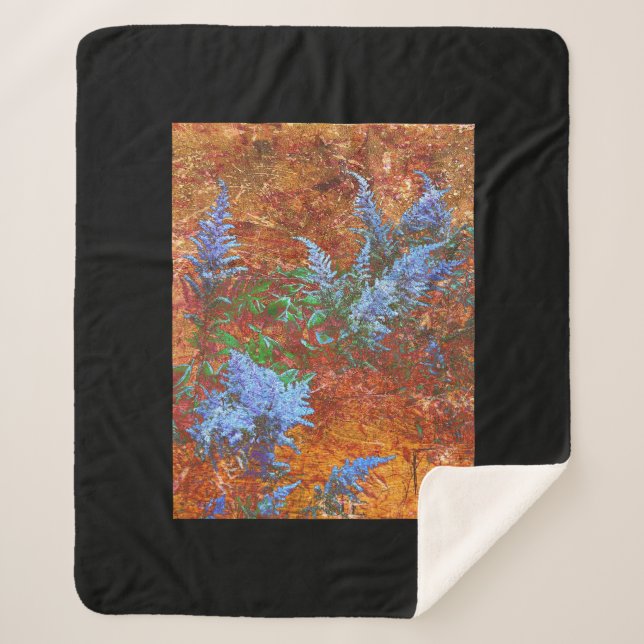 Manta Sherpa Astilbe Dusty Blue a bordo (Anverso)
