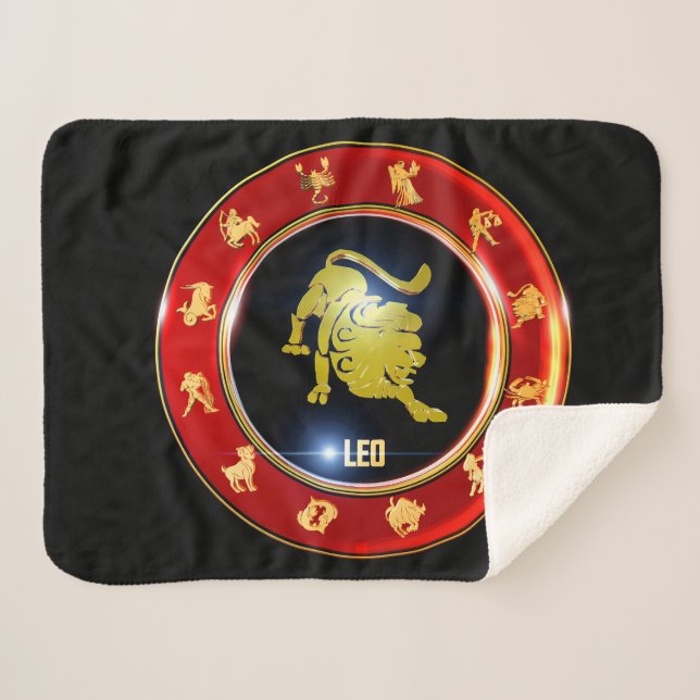 Manta Sherpa Astrología del Rótulo Leo Zodiac (Anverso (horizontal))