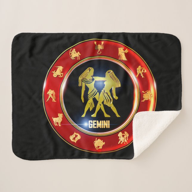 Manta Sherpa Astrología del Rótulo Zodiaco Gemini (Anverso (horizontal))