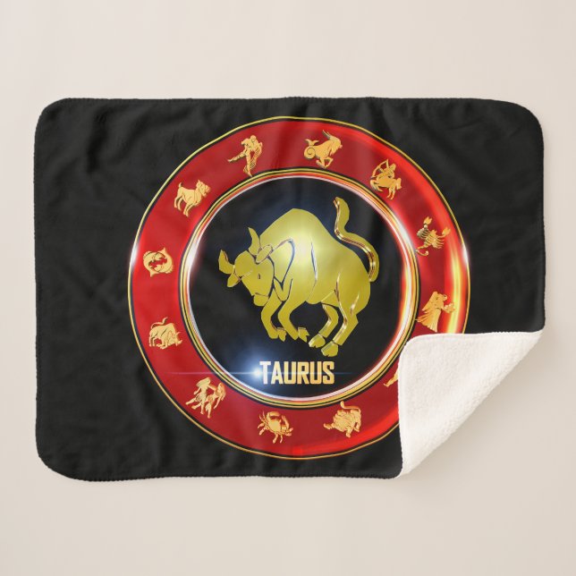 Manta Sherpa Astrología del Rótulo Zodiaco Taurus (Anverso (horizontal))