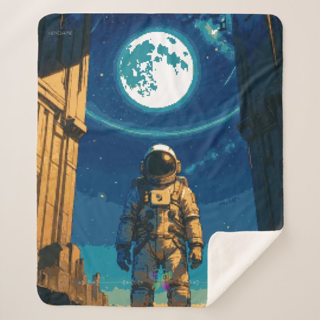 Manta Sherpa Astronauta Bajo la Puerta Celestial Premium (Anverso)