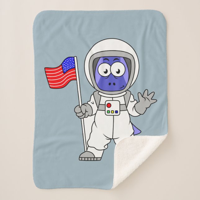 Manta Sherpa Astronauta de Parasaurolophus con bandera estadoun (Anverso)