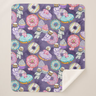 Manta Sherpa Astronauta espacial y amigos del bosque con dulces