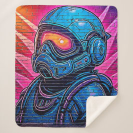Manta Sherpa Astronauta Neon Cyberpunk