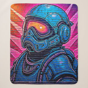 Manta Sherpa Astronauta Neon Cyberpunk