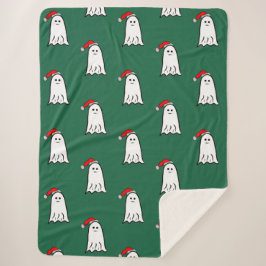 Manta Sherpa Asustados Navidades fantasean con Santa Hat