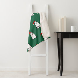 Manta Sherpa Asustados Navidades fantasean con Santa Hat