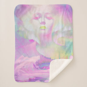 Manta Sherpa Aurora de Clive Henry pasteles rosados