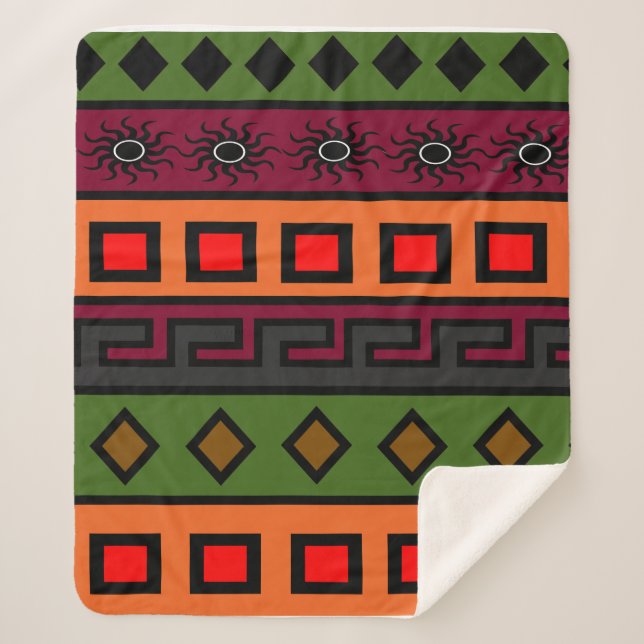 Manta Sherpa auténtica tribu africana ornamentada (Anverso)