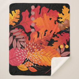 Manta Sherpa Auténtico otoño deja a Medley Sherpa Blanket