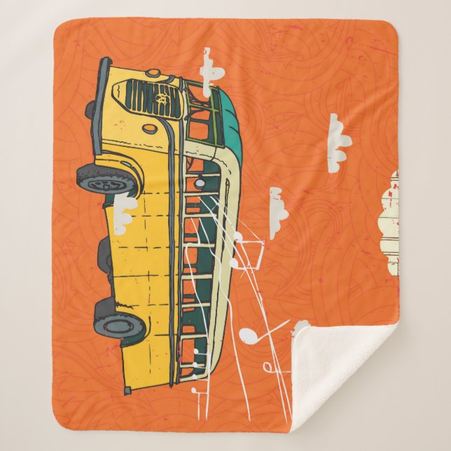 Manta Sherpa Autobús de época: fondo de textura de nubes (Anverso)