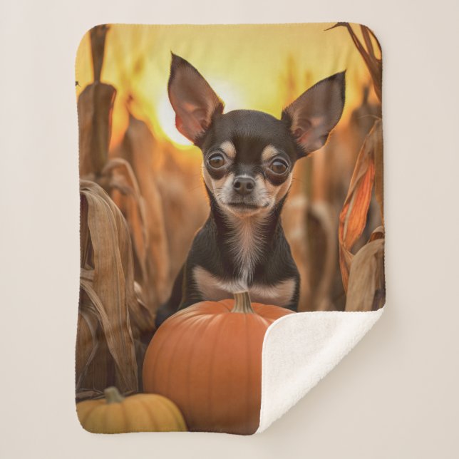 Manta Sherpa Autumn Chihuahua (Anverso)
