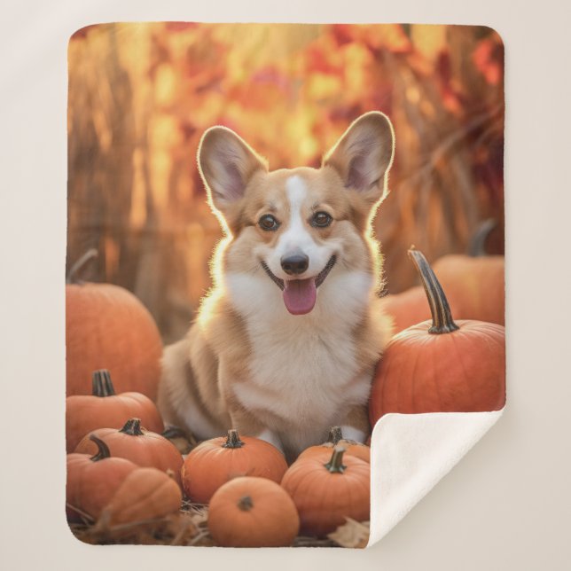 Manta Sherpa Autumn Corgi (Anverso)