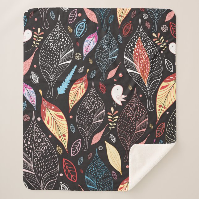 Manta Sherpa Autumn leaf texture (Anverso)