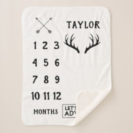 Manta Sherpa Aventura Alter Milestone Sherpa Blanket | Mensual