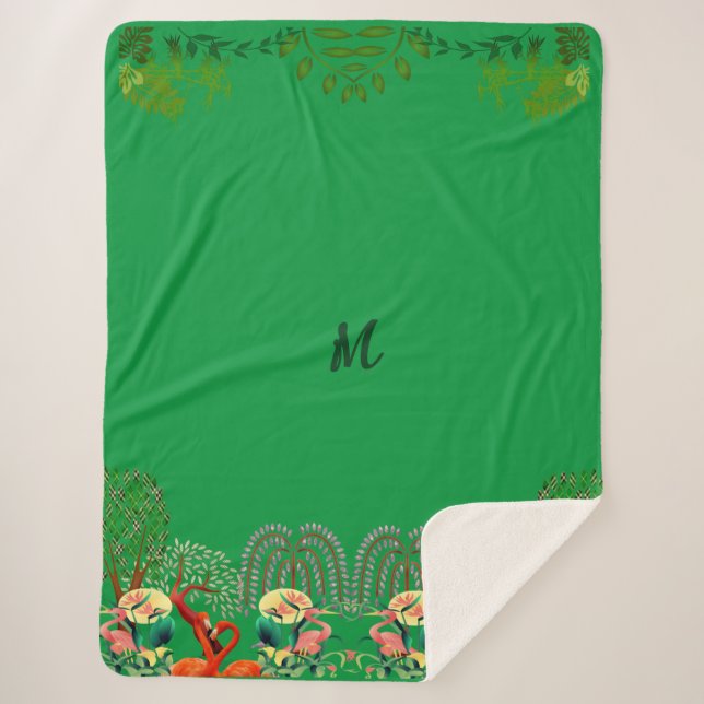 Manta Sherpa Aves acuáticas Flamingo Árbol de la vida Personali (Anverso)