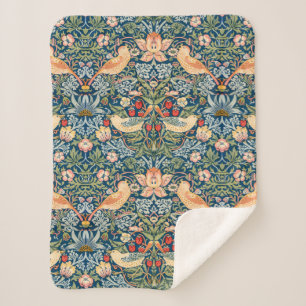 Manta Sherpa Aves cortas, fresa de ladrón de arte vintage