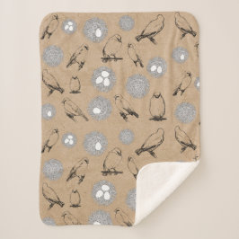 Manta Sherpa Aves de época y Nest Rustic Kraft Brown