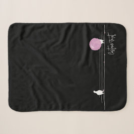 Manta Sherpa Aves divertidas de Bubblegum con un negro hilo