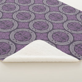 Manta Sherpa Aves medievales - Púrpura Sherpa Blanket