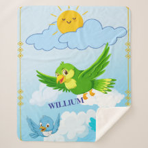 Aves voladoras adorables Baby Blanket - Sherpa Bla