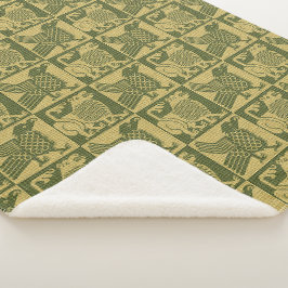 Manta Sherpa Aves y leones medievales