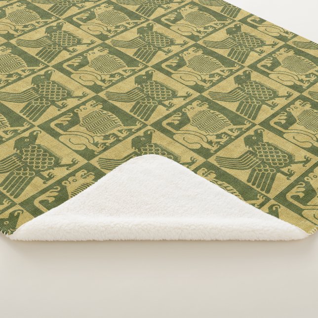 Manta Sherpa Aves y leones medievales (3/4)